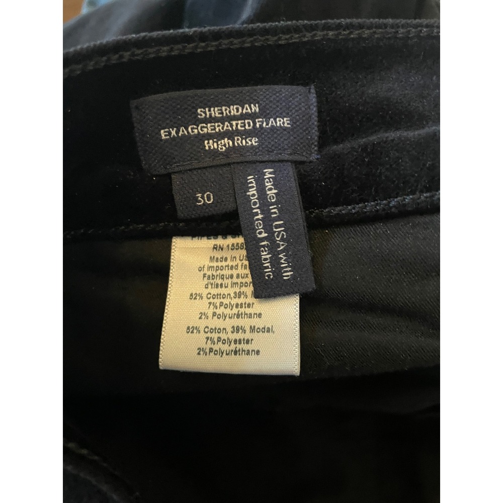 Veronica Beard Sheridan Exaggerated Flare High‎ Rise Black Velvet Jeans Size 30 - Picture 7 of 8